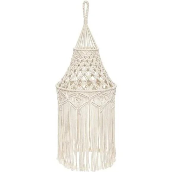 Macrame Lamp Shade Boho Hanging Pendant Light Cover Bedroom Home Decor Nursery